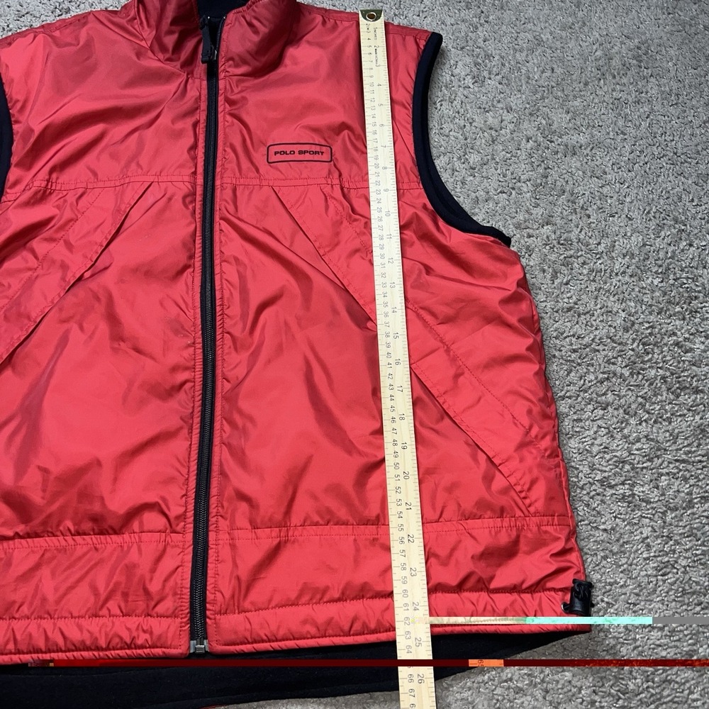 Vintage Polo Sport Ralph Lauren Vest Reversible Mens Large Thermal Fleece 90s - Picture 4 of 6